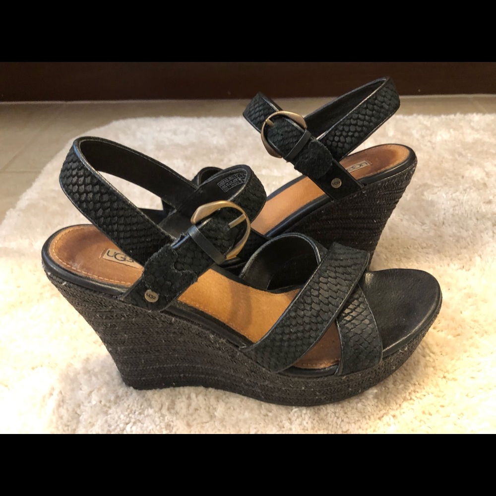 UGG Black Wedge Sandal sz 8.5